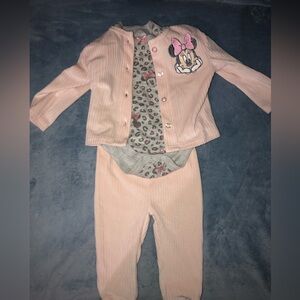 Disney Minnie Mouse velour set size 3 months VG